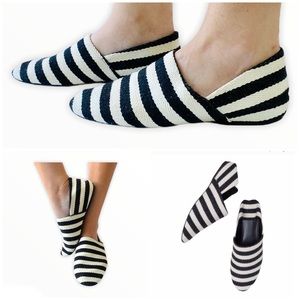 LStriped Canvas Flats